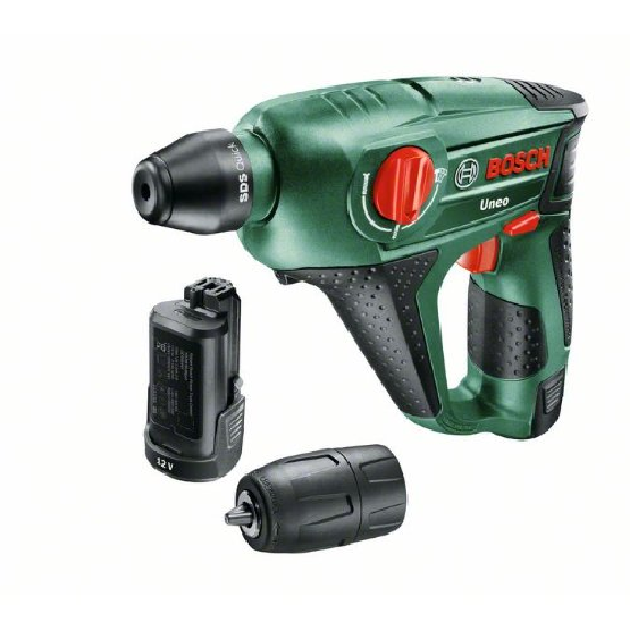 Akku-Bohrhammer Uneo, mit 2 x Akkupack PBA 12V 2.5 Ah, Ladegerät AL 1115 CV-Beschreibung lesen