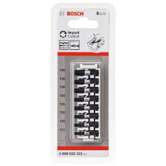 Schrauberbit-Set Impact Control, 8-teilig, T15-T40, 25 mm Schrauberbit-Set Impact Control, 8-teilig, T15-T40, 25 mm-Beschreibung lesen