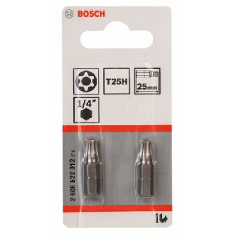 Security-Torx-Schrauberbit Extra-Hart, T25H, 25 mm, 2er-Pack-Beschreibung lesen