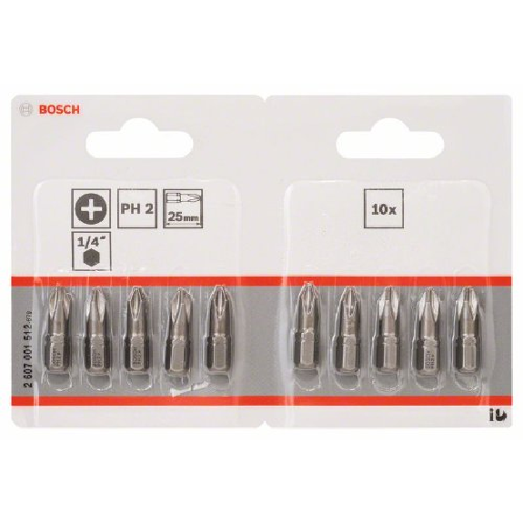 Schrauberbit Extra-Hart, PH 2, 25 mm, 10er-Pack, im Blister-Beschreibung lesen