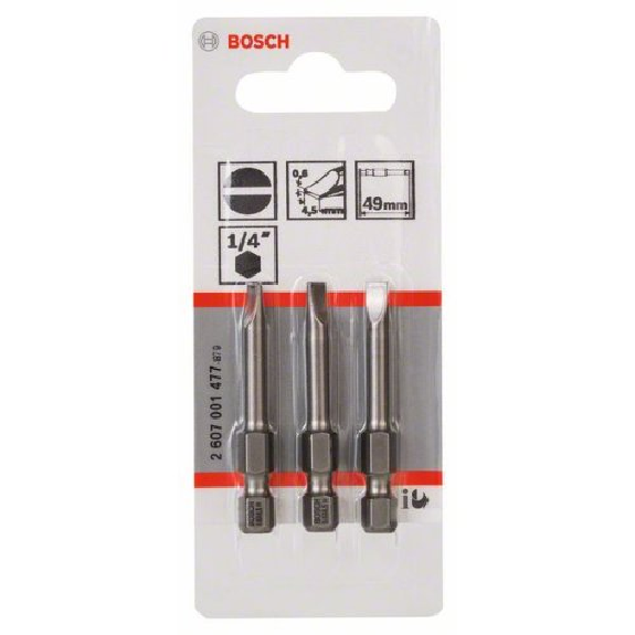 Schrauberbit Extra-Hart, S 0,6 x 4,5, 49 mm, 3er-Pack Schrauberbit Extra-Hart, S 0,6 x 4,5, 49 mm, 3er-Pack-Beschreibung lesen