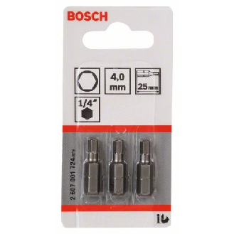 Schrauberbit Extra-Hart, HEX 4, 25 mm, 3er-Pack-Beschreibung lesen