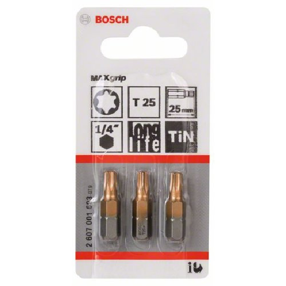 Schrauberbit Max Grip, T25, 25 mm, 3er-Pack-Beschreibung lesen