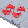 Schiebeschnappverschluss f.Eurobox,rot (VE4St.) Schiebeschnappverschluss f.Eurobox,rot (VE4St.)