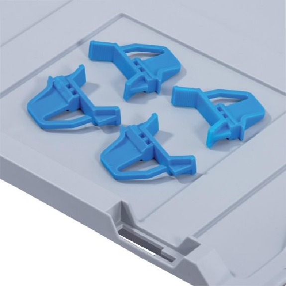 Schiebeschnappverschluss f.Eurobox,blau (VE4St.) Schiebeschnappverschluss f.Eurobox,blau (VE4St.)-Beschreibung lesen