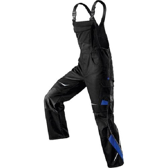 Latzhose PULSSCHLAG Gr. 48, schw./kbl.blau-Beschreibung lesen