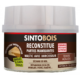 Mastic sans styrène BOIS chêne moyen 550g + 30g  - 33711-Lire la description
