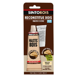 Mastic sans styrène BOIS chêne moyen 550g + 30g  - 33711-Lire la description