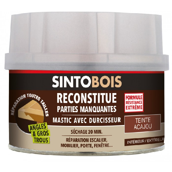 Mastic sans styrène BOIS chêne moyen 550g + 30g - 33711 Mastic sans styrène BOIS chêne moyen 550g + 30g - 33711-Lire la description