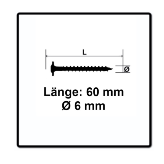 Vis à is charpente tête disque TX  - Diamètre D (mm): 6 | Longueur L (mm): 60 | Nombre de pièce: 200 | Type d'emut: T30 | Longueur LF (mm): 56 | Diamètre DK (mm): 18-Lire la description