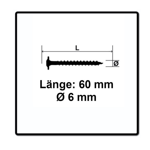 Vis à is charpente tête disque TX  - Diamètre D (mm): 6 | Longueur L (mm): 60 | Nombre de pièce: 200 | Type d'emut: T30 | Longueur LF (mm): 56 | Diamètre DK (mm): 18-Lire la description