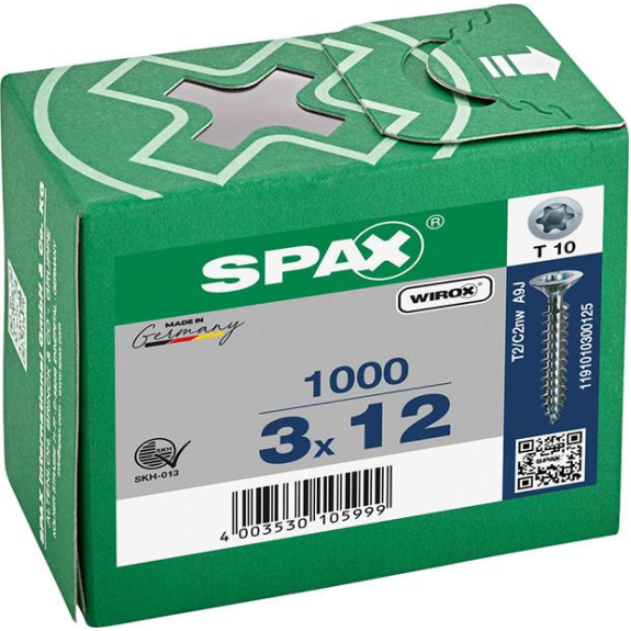 SPAX SeKo T-STAR+ 3,0 x 12/10 Wirox HP-Beschreibung lesen