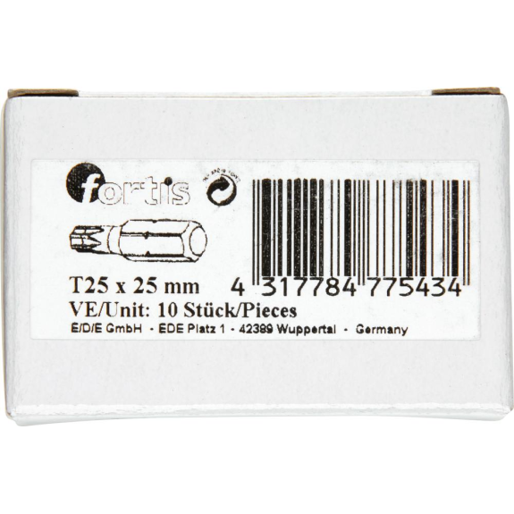 Bit zähhart 1/4" DIN3126 C6,3 T25x25mm 10er Pack Bit zähhart 1/4" DIN3126 C6,3 T25x25mm 10er Pack-Beschreibung lesen