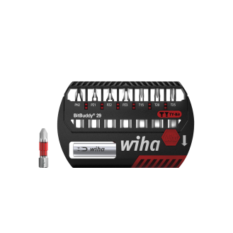 Jeu d'embouts Wiha BitBuddy TY 29 mm Phillips, Pozidriv, TORX 8 pices. 1/4"C6.3-Lire la description