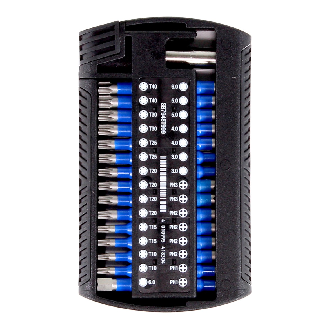 Wiha Jeu d'embouts XLSelector T-Bit 25 mm Phillips, TORX, Sechskant 31-tlg. 1/4" (41830)-Lire la description