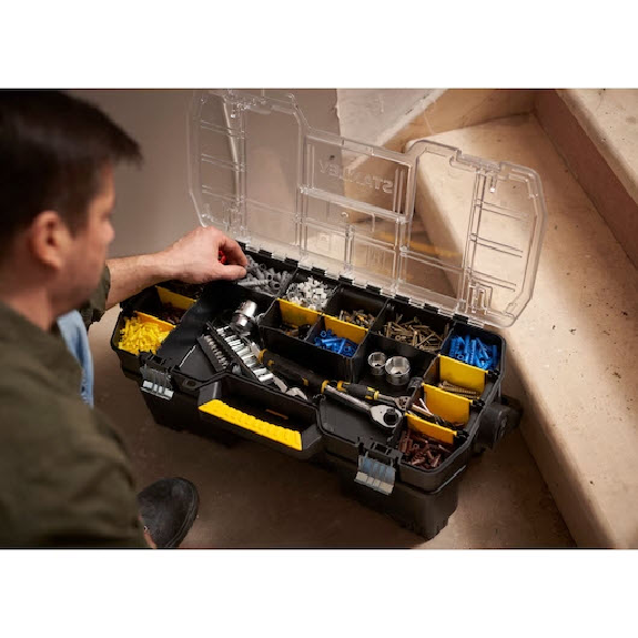 Caisse à outils avec organiseur transparent  "1-97-514" de 53L-Lire la description