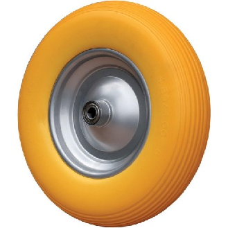 Rad vollgeschäumt 400/100Kugellager u. Achse 17mm-Beschreibung lesen