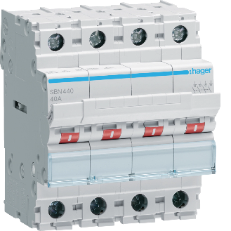 Interrupteur modulaire Hager SBN440 4 pôles 40A avec 4 contacts normalement fermés-Lire la description