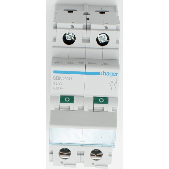 SBN240 - Hager - Ausschalter 40A 2 Schließer 400V AC 2PLE-Beschreibung lesen