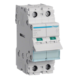 Commutateur modulaire Hager SBN240 2 pôles 40A avec bornier à vis-Lire la description