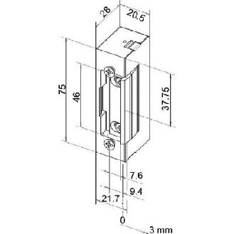 Gâche électrique modèle 7  - Désignation: Rupture de courant | Type: Type 37 | Alim.: 24 V DC-Lire la description