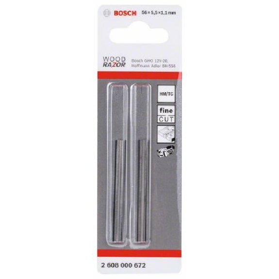 Hobelmesser gerade, HM, 40°, 56 x 5,5 mm, 2er-Pack, für GHO 12V-20