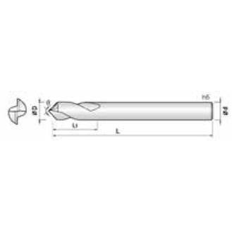 NC Anbohrer 2DPO060120110 mit TISIN Beschichtung 6mm Durchmesser 110mm Länge-Beschreibung lesen