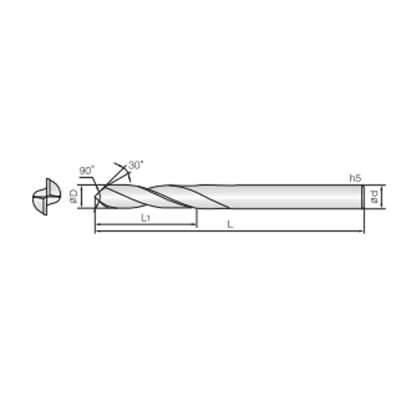 Bohrspitze DCA mit Diamantbeschichtung 2DCA023180S04 mit DIA Beschichtung 2,3mm Durchmesser-Beschreibung lesen