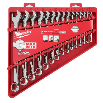Juego de llaves con carraca MAX BITE - 7 pc Maxbite Ratchet Metric Combination Spanner Set - 1 pc-Lire la description