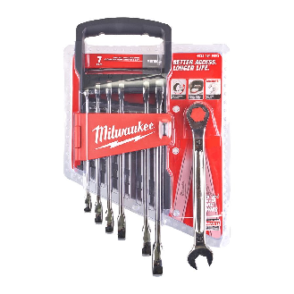 Juego de llaves con carraca MAX BITE - 7 pc Maxbite Ratchet Metric Combination Spanner Set - 1 pc-Lire la description