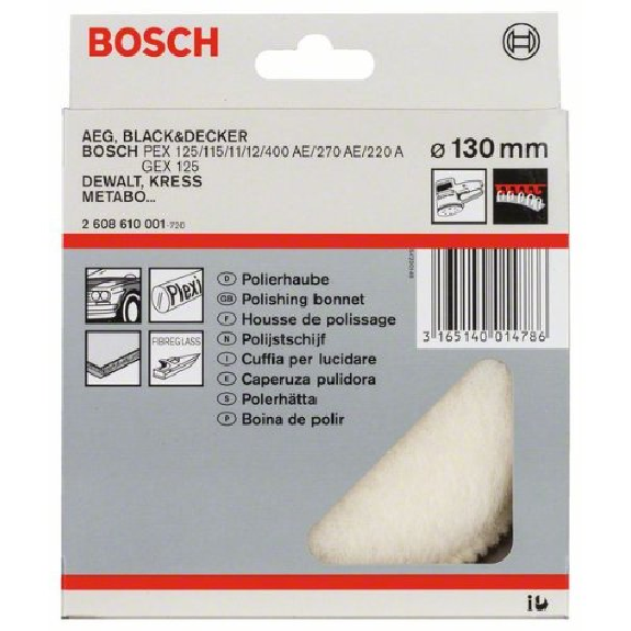 Lammwollhaube für Exzenterschleifer, 130 mm, Klett, 1er-Pack-Beschreibung lesen