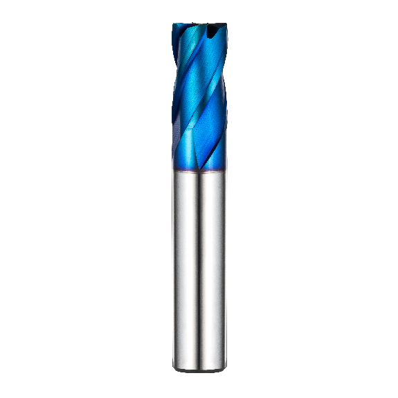 Fraise à rayon d'angle en carbure monobloc pour coupes lourdes 4ECR040010S06 avec revêtement BLEU diamètre 4 mm-Leggi tutto