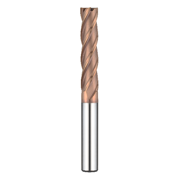 Fraise en carbure monobloc longue 4KLE040200070 avec revêtement TISIN diamètre 4mm-Leggi tutto