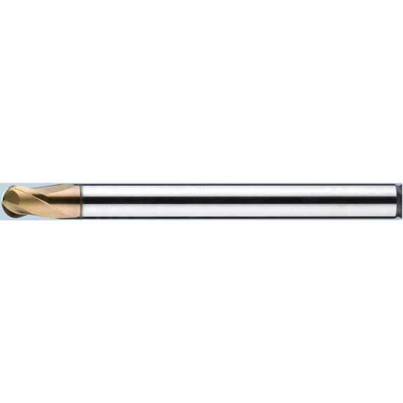 Fraise à billes en carbure monobloc haute vitesse, courte 2SSB030030S06 avec revêtement TISIN diamètre 3 mm-Lire la description