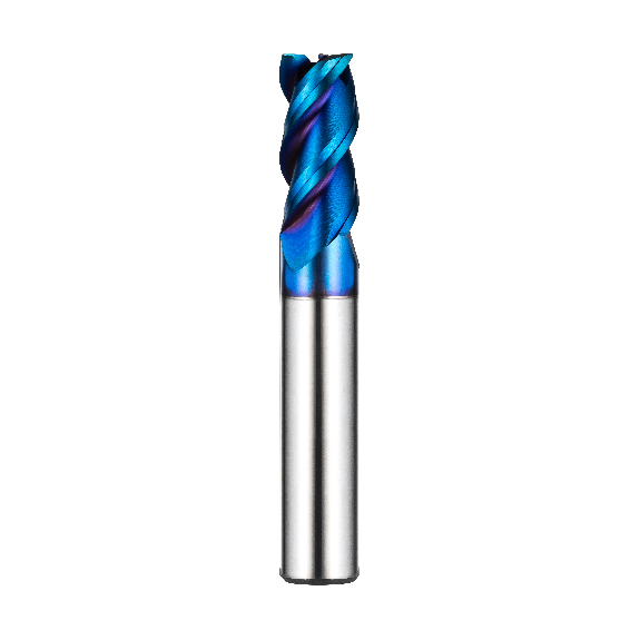 Fraise en carbure monobloc pour coupes lourdes 3ESE050130S06 avec revêtement BLEU diamètre 5mm-Lire la description