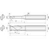 VHM Eckradiusfräser G-TAC beschichtet 2LCR010001100 mit G-TAC Beschichtung 1mm Durchmesser