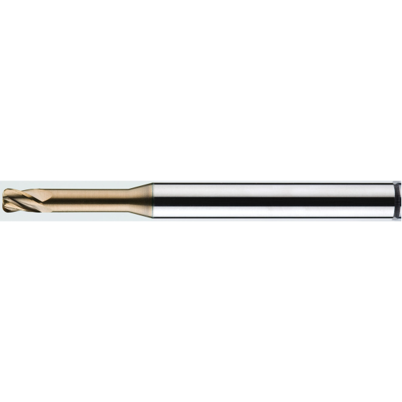 Fraise à rayon d'angle en carbure monobloc 4RCR025001250 avec revêtement TISIN diamètre 2,5 mm longueur 60 mm-Leggi tutto