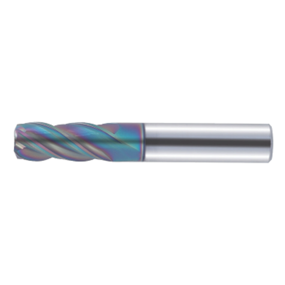 Fraise à rayon d'angle en carbure monobloc à 4 arêtes de coupe 4MSC040003S06 avec revêtement HR diamètre 4 mm-Leggi tutto