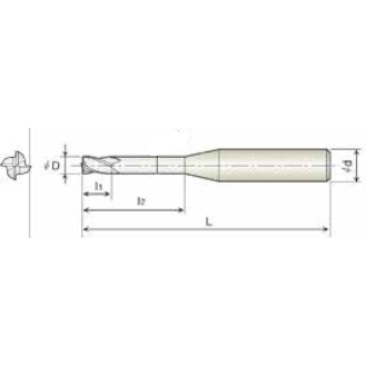 VHM Schaftfräser scharfkant 4KRE012060S04 mit TISIN Beschichtung 1,2mm Durchmesser-Beschreibung lesen