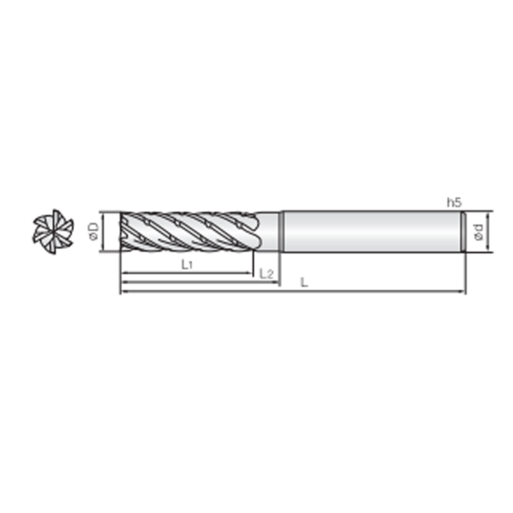Schaftfräser Trochoidal 5MTR060260070 mit HR Beschichtung 6mm Durchmesser-Beschreibung lesen