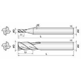 VHM Fräser für Heavy Cuts 4ECE025080S04 mit BLUE Beschichtung 2,5mm Durchmesser-Beschreibung lesen