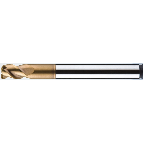 Fraise à rayon d'angle en carbure monobloc 3HOR025001120 avec revêtement AICrN diamètre 2,5 mm longueur 45 mm-Leggi tutto