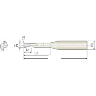 VHM Eckradiusfräser 2KCR005001020 mit TISIN Beschichtung 0,5mm Durchmesser 45mm Länge-Beschreibung lesen