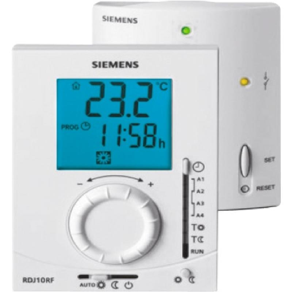 Thermostat d'ambiance grand LCD journalier kit RF Réf RDJ100RF-SET / S55770-T380-Lire la description