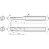 VHM Kugelfräser G-TAC beschichtet 2LRB010080S04 mit G-TAC Beschichtung 1mm Durchmesser