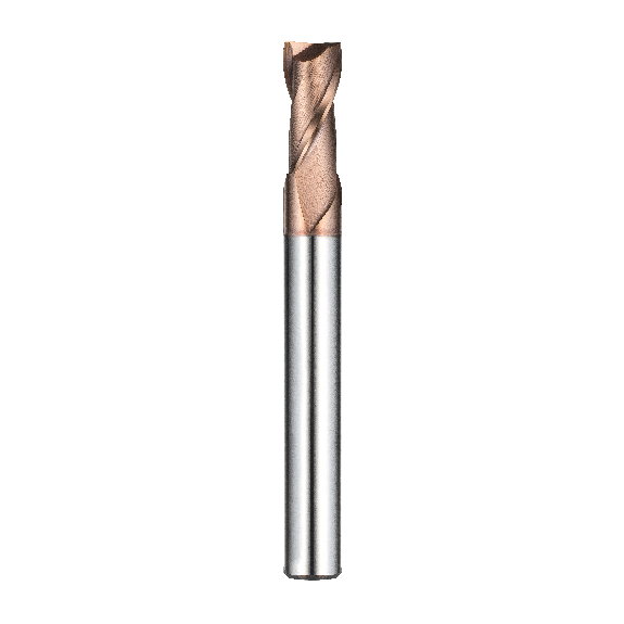 Fraise à rayon d'angle en carbure monobloc 2KNR0100002S04 avec revêtement TISIN diamètre 1 mm longueur 45 mm-Lire la description