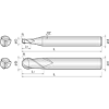 VHM Kugelfräser 3NBE025150S04 mit  Beschichtung 2,5mm Durchmesser 70mm Länge