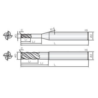 VHM Schaftfräser High Speed 4MLE200450S20 mit HR Beschichtung 20mm Durchmesser-Beschreibung lesen
