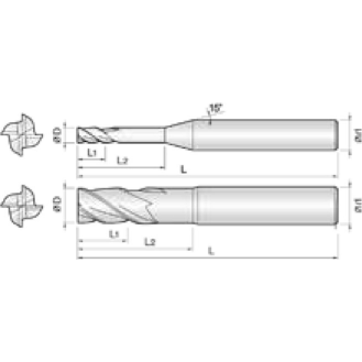 VHM Schaftfräser High Speed 4SRE007020S04 mit TISIN Beschichtung 0,7mm Durchmesser-Beschreibung lesen