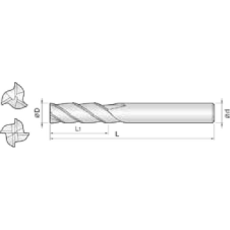 VHM Schruppfräser 4SRM200380110 mit AICrN Beschichtung 20mm Durchmesser 110mm Länge-Beschreibung lesen